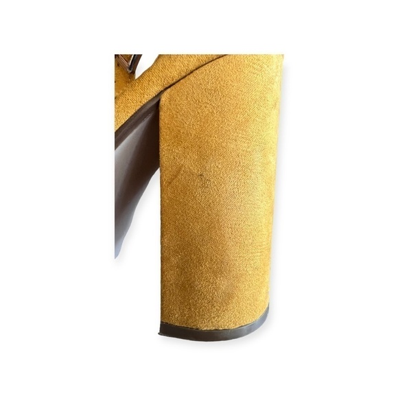 Shoe Dazzle Collen yellow shoes heels Size 9 block heel slingback - Picture 4 of 10